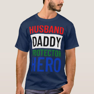 Camiseta Pai Marido Protetor Hero Dia de os pais Engraçado 