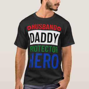 Camiseta Pai Marido Protetor Hero Dia de os pais Engraçado 