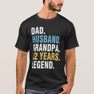 Camiseta Pai Marido Vovô, 52 Anos Feliz Aniversário Pa