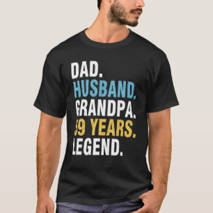 Camiseta Pai Marido Vovô, 59 Anos Feliz Aniversário Pa