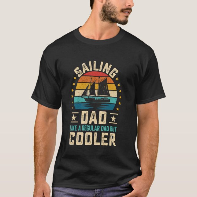Camiseta Pai Marinheiro Engraçado Vela Pai Como Um Regular (Frente)