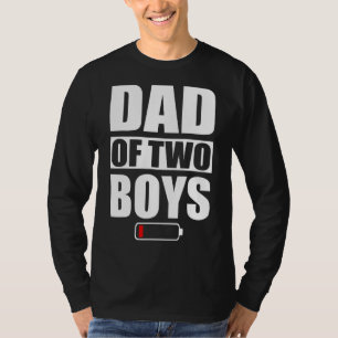 Camiseta Pai Masculino De 2 Rapazes Dois Filhos Dia de os p
