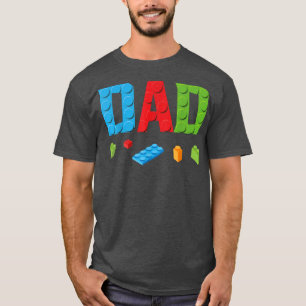 Camiseta Pai Master Builder Building Bricks Blocks Família