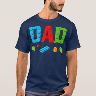 Camiseta Pai Master Builder Building Bricks Blocks Família 