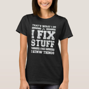 Camiseta Pai Mecânico para os Homens É o que faço para cons