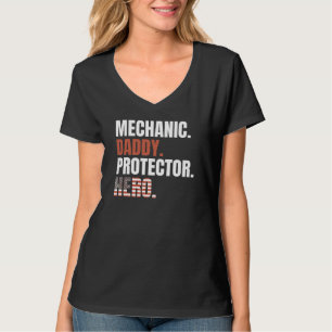 Camiseta Pai Mecânico Protetor Herói Orgulhoso Pai American