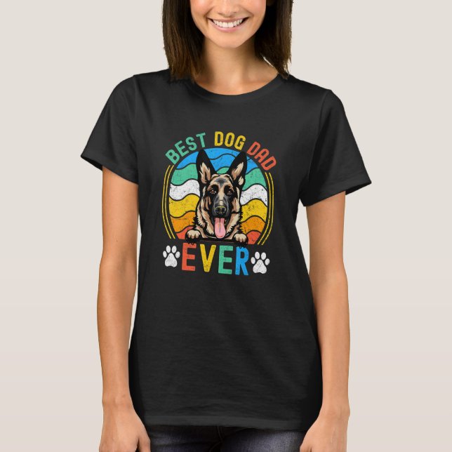 Camiseta Pai Melhor Pai De Cachorro Do German shepherd (Frente)