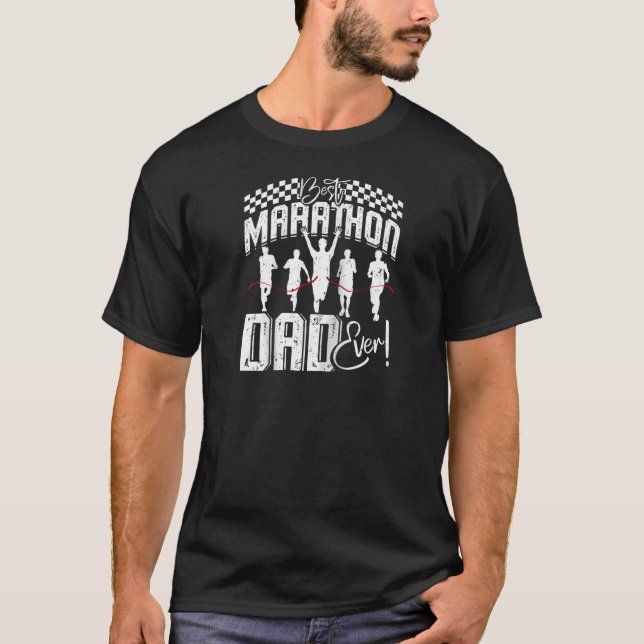 Camiseta Pai MELHOR PAI MARATHON NUNCA EXECUTANDO O Funny R (Frente)
