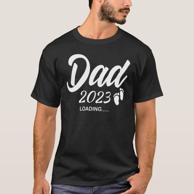 Camiseta Pai Mens 2023 Carregando A Gravidez A Futura Novo  (Frente)