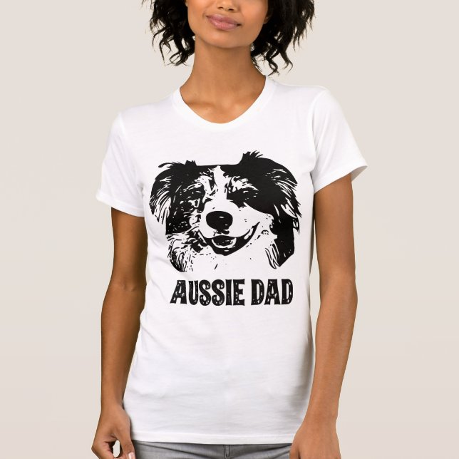 Camiseta Pai Mens Aussie - Pai de Cachorro Australiano (Frente)