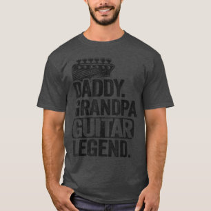 Camiseta Pai Mens Avô Guitarra Legenda Guitarra Amantes Gui