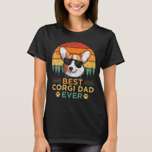 Camiseta Pai Mens Corgi Dog Vintage Melhor Dia de os pais C