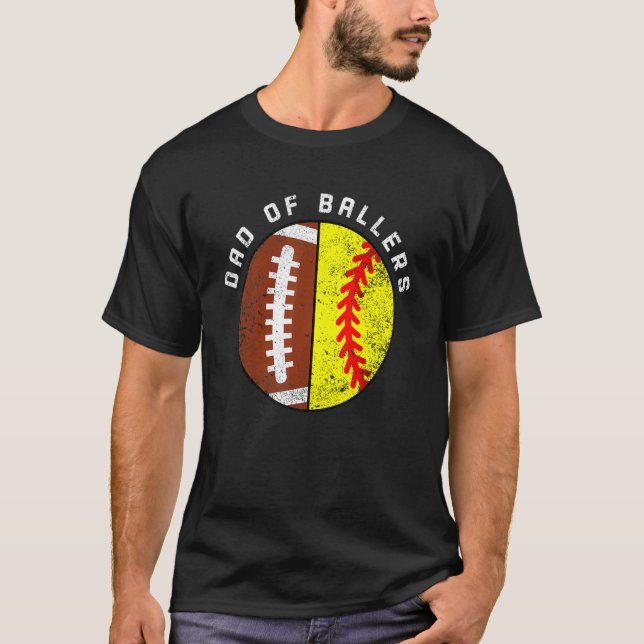 Camiseta Pai Mens De Pai De Futebol De Ballers (Frente)