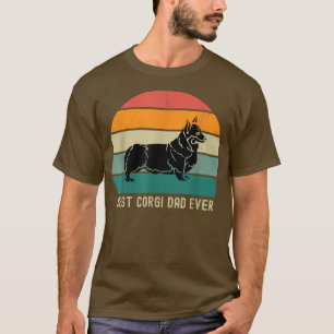 Camiseta Pai Mens Funny Corgi Citação do Pai Retro Vintag