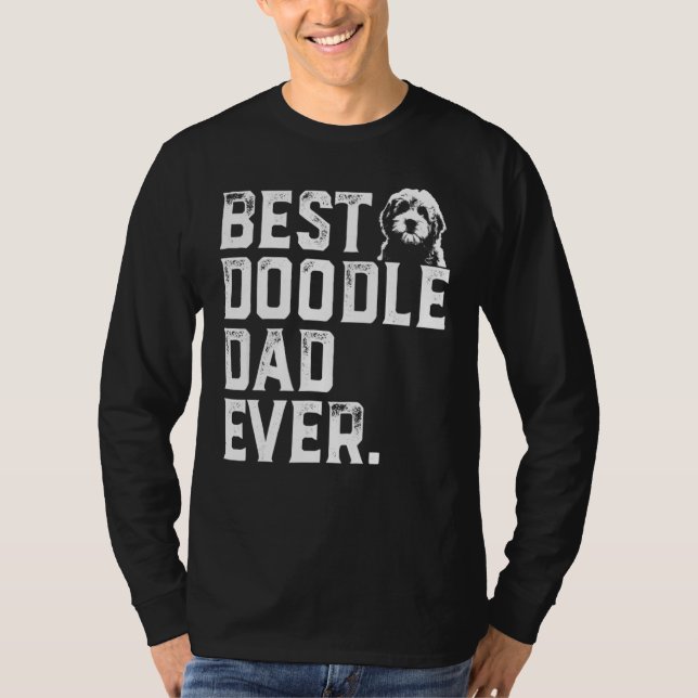 Camiseta Pai Mens Goldendoodle Melhor Pai De Portalha Nunca (Frente)