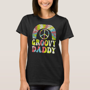Camiseta Pai Mens Groovy 70s Estético Hippi Retroativo de 1