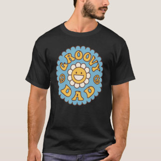 Camiseta Pai Mens Groovy da década de 70 Nostalgia estética