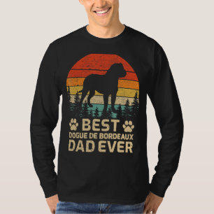 Camiseta Pai Mens Retro Vintage Best Dogue De Bordeaux