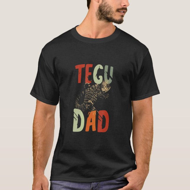 Camiseta Pai Mens Tegu Reptile Tegu Lizard Pet Tegu Proprie (Frente)