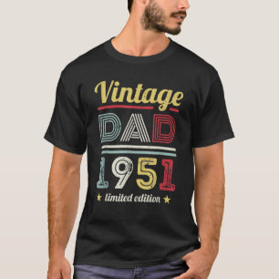 Camiseta Pai Mens Vintage 1951 70 Birthday Gift Men