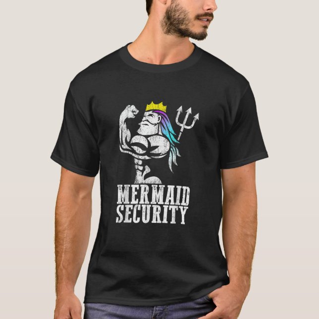 Camiseta Pai Mermaid Security Forte Merdad Novo (Frente)