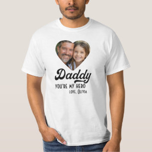 Camiseta Pai meu coração de foto de herói, retro