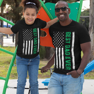 Camiseta Pai Militar da Linha Verde Mais Pequena do Melhor 