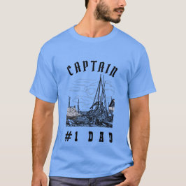 Camiseta Pai moderno Padre Capitão Pai Negro