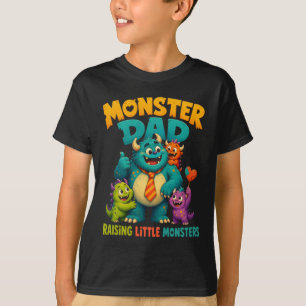 Camiseta Pai Monstro Criando Pequenos Monstros Pais Engraça