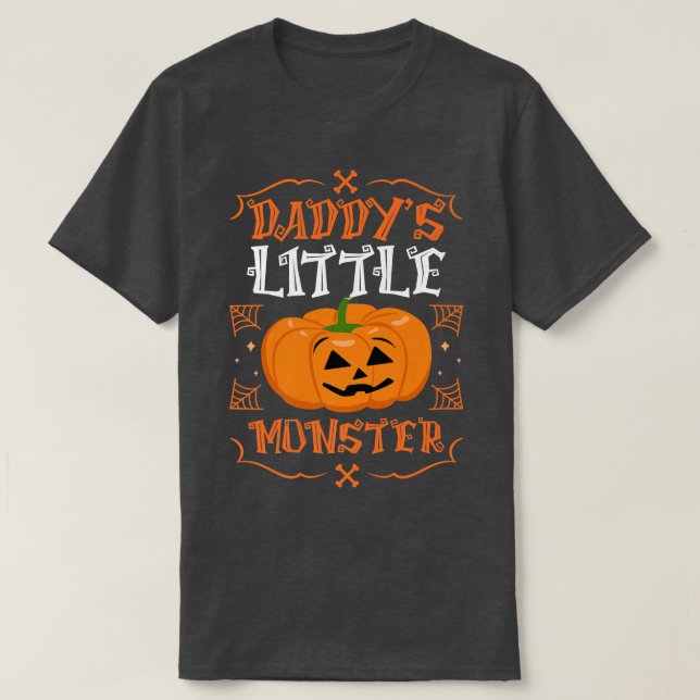 Camiseta Pai Monstro Pumpkin Jack O Lantern Daug (Frente do Design)