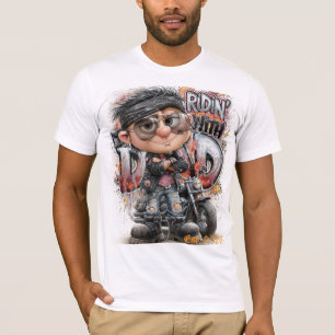 Camiseta Pai Motociclista Andando de Moto