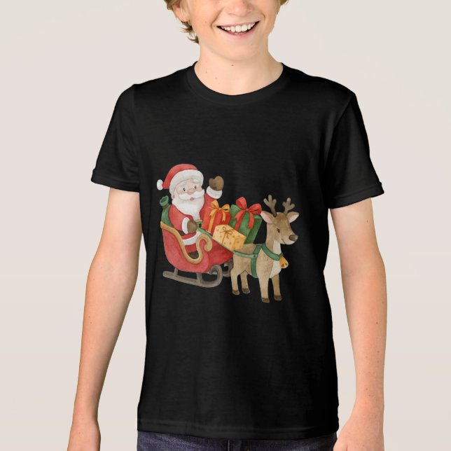 Camiseta Pai Natal de desenho animado (Frente)
