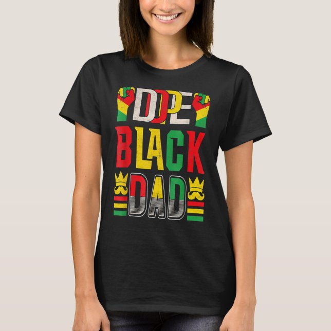 Camiseta Pai Negro  Africano Orgulhoso Dia de os pais Ameri (Frente)