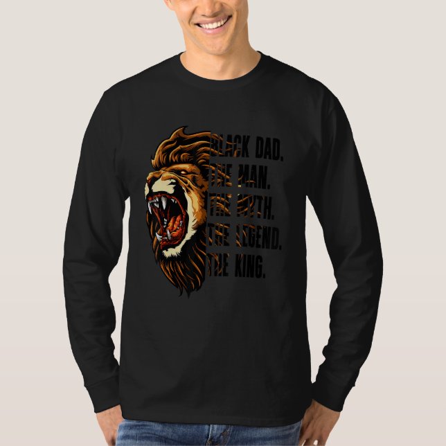 Camiseta Pai Negro O Homem Mama Lenda Preto Padre Rei Fa (Frente)