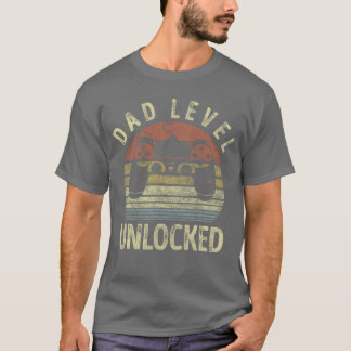 Camiseta Pai Nível Desbloqueado Pai Gamer de Vídeo Pai Dive