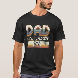 Camiseta Pai Nível do jogo de vídeo desbloqueado Pai Padre