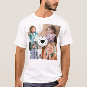 Camiseta Pai Nós Te Amamos Crianças Coração Preto 4 Colagem