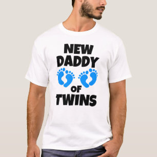 Camiseta Pai novo dos filhos gêmeos dos meninos engraçado