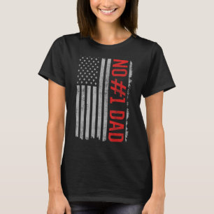 Camiseta Pai Número 1, Melhor Pai Legal Sinalizador america