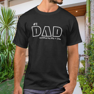 Camiseta Pai Número Um Certificado pelas Crianças Tipografi