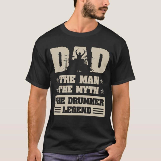 Camiseta Pai o mito da lenda do Drummer (Frente)