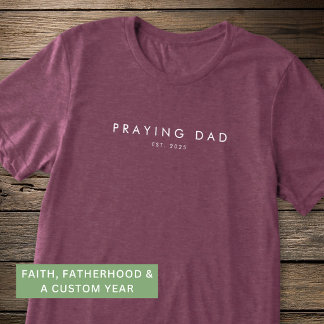 Camiseta Pai Orando Ano Est. Moderno Minimalista Dia dos Pa