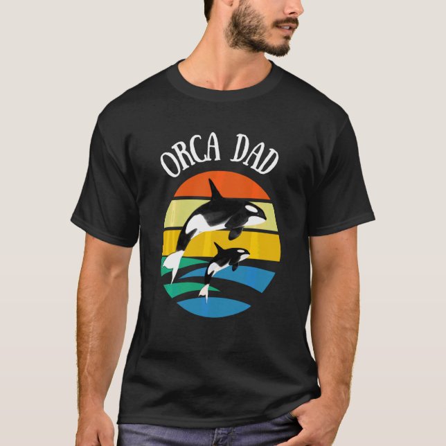 Camiseta pai Orca Retro Vintage Sunset Swea (Frente)