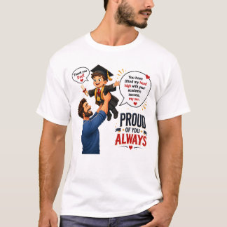 Camiseta Pai Orgulhoso Celebrando a Graduação Acadêmica do