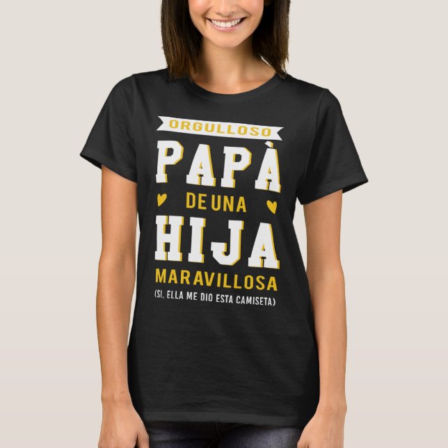 Camiseta Pai Orgulhoso da Filha Maravilhosa Dia dos Pais (Frente)