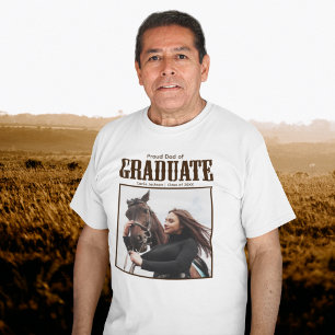 Camiseta Pai orgulhoso da foto do Formando Ocidental de 202
