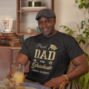 Camiseta Pai orgulhoso da graduação do nome do Formando