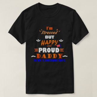 Camiseta Pai Orgulhoso de 2 Meninos 