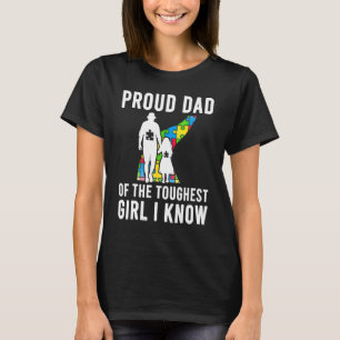 Camiseta Pai Orgulhoso de Autismo da Garota Mais Difícil Pa