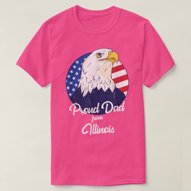 Camiseta Pai Orgulhoso De Dia de os pais Feliz De Illinois (Frente do Design)